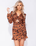 Abstract Leopard Bodycon Mini Dress