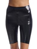 Faux Patent Leather Biker Shorts