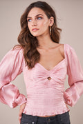 Stevie Peek-A-Boo Smocked Top